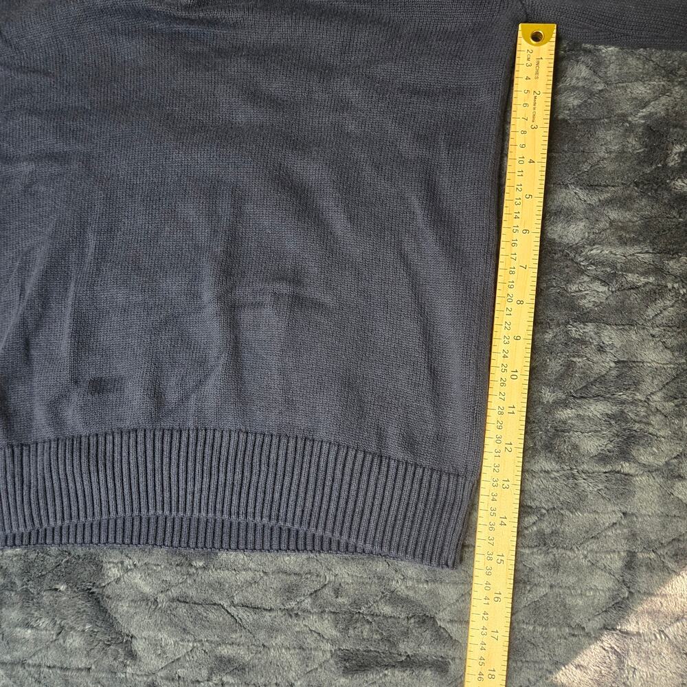 VTG Tommy Hilfiger Women's Navy Blue Quarter Zip Sweater Pullover - Size L - Picture 5 of 8